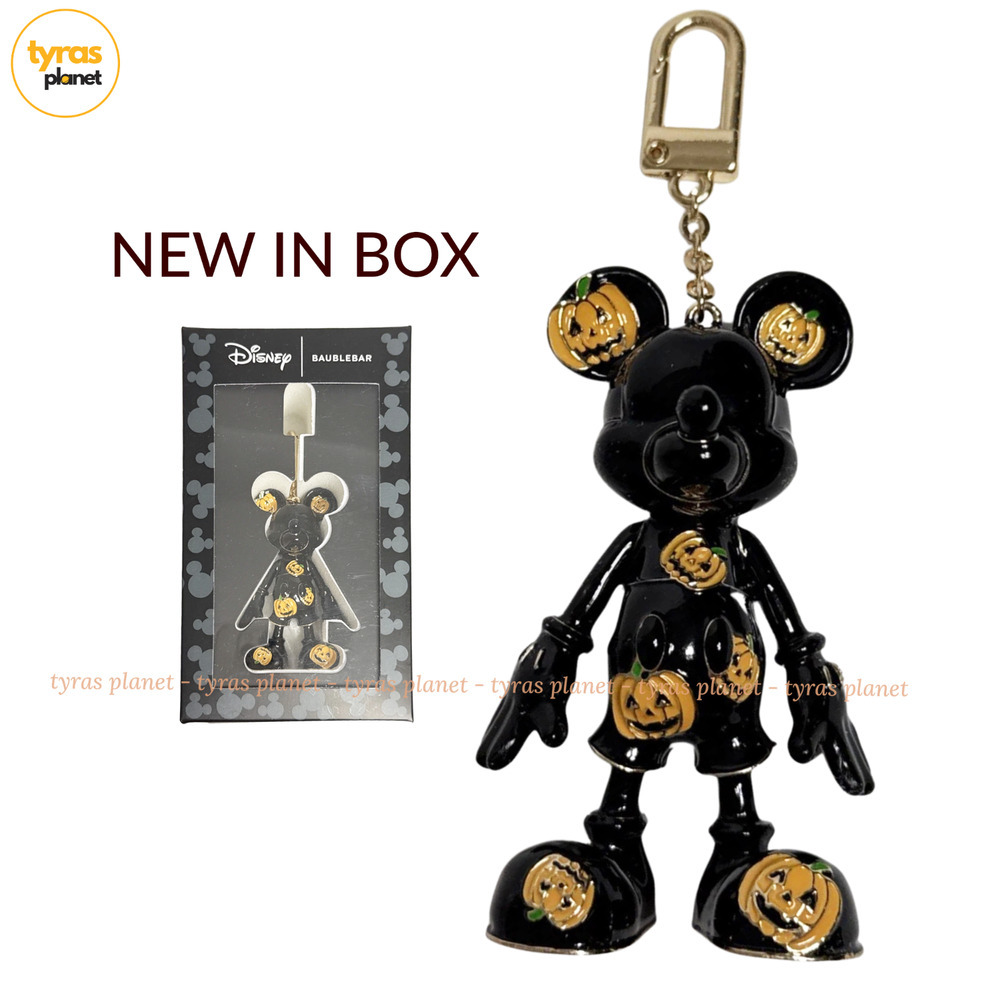 Disney‎ Mickey Mouse Black Orange Jack-O-Lanterns Keychain Charm Baublebar NIB